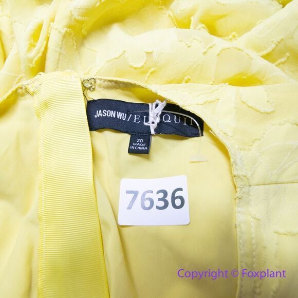 Jason Wu x Eloquii Pleated Detail Midi Dress yellow‎ floral, size 20 - Picture 14 of 16